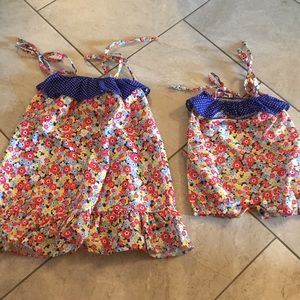 Sister dress 3T and romper 12-18M
